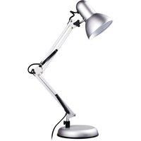 Premier Housewares Fully Adjustable Desk Lamp, Metal - Silver