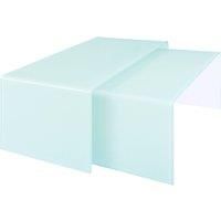 Premier Housewares Nested Coffee Tables with White Bent Glass, 42 x 85 x 50 cm - Set of 2