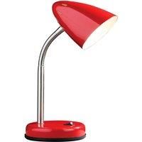 Premier Housewares Bedside Table Lamp Red Desk Lamps Metal Reading Light Spot Light Book Light Desk Lamp - Red 36.5 x 13 x 13 cm