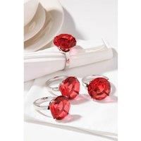 Premier Housewares 1403756 Diamante Napkin Rings - Red, Set of 4 H6 x W4 x D5cm