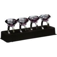 Premier Housewares Diamante Napkin Rings - Smoke Grey, Set of 4