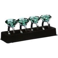 Premier Housewares 1403758 Napkin Rings, Teal, Set of 4, Chrome, Blue, 4 x 5 x 6 cm