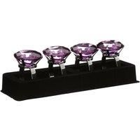 Premier Housewares Diamante Napkin Rings - Set of 4, Purple