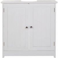 Premier Housewares White Pedestal Sink Under Sink Unit Kitchen Sink Bathroom Under Sink Cabinet Under Basin Storage Undersink Cabinets h60xw60xd30 cm