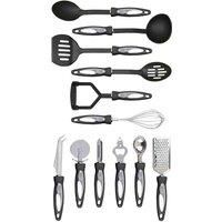 Premier Housewares 12 Piece Black Utensil Set Starter Student New Home Kitchen
