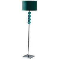 Premier Housewares Floor Lamp 60 Watts Glass Teal Lamp Standing Lamps Table Lamps for Lounge Standing Lamp Tripod Tall Lamp