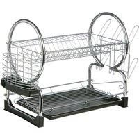 Premier Housewares 2-Tier Dish Drainer - Black