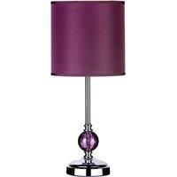 Premier Housewares Table Lamp, BE14, Purple, Modern Crackle Glass Design