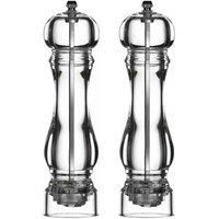 Premier Housewares Pepper Mills Grinders Set of 2 Pepper Grinder Pepper Mill Acrylic Mill Grinder Black Pepper Mill Pepper Grinder Refillable