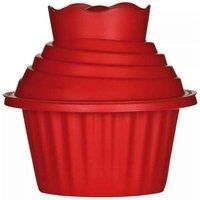 Premier Housewares Giant Cupcake Mould, 3-Pieces - Red, H18 x W19 x D19cm