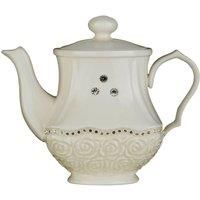 Premier Housewares Diamante Georgia Teapot - Cream