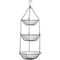 Premier Housewares 509653 3-Tier Chrome Hanging Baskets, 28 x 71 cm