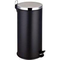 Premier Housewares 30 L Pedal Bin Slim Black Kitchen Bin Recycle Bins for Kitchen Stainless Steel Recycling Bins Kitchen Bins 65 x 30 x 36 cm