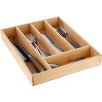 Premier Housewares 1103912 5 Compartment Cutlery Tray, 5 x 30 x 38 cm - Birchwood