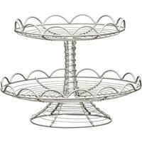 Premier Housewares 509660 Cake Stand, Cupcake, Wire, Cream - 2 Tier, H21 x W29 x D29cm