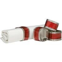 Premier Housewares 1403761 Square Glitter Napkin Rings - Set of 4, Red, H4 x W3 x D4cm