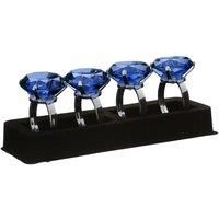 Premier Housewares Diamante Napkin Rings - Sapphire, Set of 4