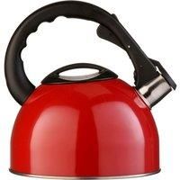 2.5 Litre Red Stainless Steel Stove Top Camping Kitchen Whistling Kettle