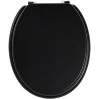 Premier Housewares 1604093 Toilet Seat Black Toilet Seats Soft Close Zinc Toilet Seat Fittings Alloy Toilet Seats - Black 45 X 36 X 7 Cm