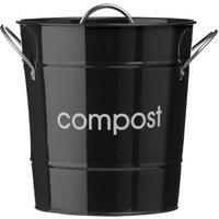 Premier Housewares 510014 Compost Bin Kitchen Steel Garden ,Outdoor Zinc ,Black,H21 x W19 x D19cm