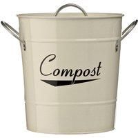 Premier Housewares 510015 Compost Bin - Cream , H21 x W19 x D19cm