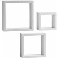 Premier Housewares Wall Cubes - Set of 3, White