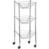 Premier Housewares Kitchen Trolley 3 Rack Kitchen Trolleys With Wheels Chrome Vegetable Trolley 4 Wheel Trolley Cart Storage Trolley 69 X 27.5 X 27.5