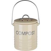 Premier Housewares Compost Bin with Handle - Cream