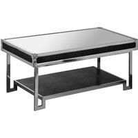 Premier Housewares Stainless Steel Mirror Coffee Table with Crocodile Effect Detail