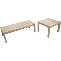 Orsina Natural Set of Two Nesting Tables, Modern Wooden Coffee Tables for Living Room, Nesting Coffee Table Set