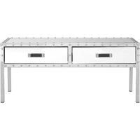 Orsina Stunning Coffee Table, Glass Constructed Modern Coffee Table For Livingroom, Rectangular Coffee Table in Silver