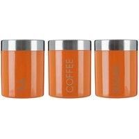 TEA COFFEE SUGAR BREAD BISCUIT OR PASTA STORAGE CANISTERS - ORANGE LIBERTY