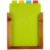 Set of 4 Chopping Boards Wood Stand In 4 Colours Attractive Design Brand New