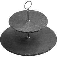 Premier Housewares Slate 2 Tier Round Cake Stand.