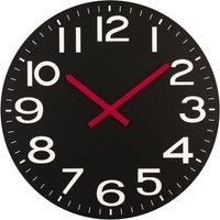 Premier Housewares Wall Clock with Red Hands - Black