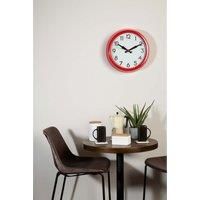 Premier Housewares Wall Clock, Metal, Red, 38 x 10 x 38 cm