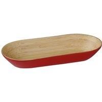 Premier Housewares Kyoto Spun Bamboo Oblong Bowl, 7 x 38 x 15 cm - Red