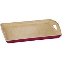 Premier Housewares 1104382 Kyoto Serving Tray, Spun, Bamboo, Raspberry, 30 x 45 x 7 cm