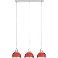 Premier Housewares E27 Edison Screw 40 W 3 Ceiling Light Shade Ceiling Lights Red Pendant Lighting Ceiling Pendant H120xW68xD18