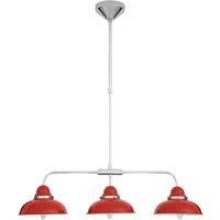 Premier Housewares 3 Light Chrome Ceiling Pendant - Red