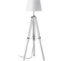 Premier Housewares Jasper Floor Lamp with Tripod Base - White