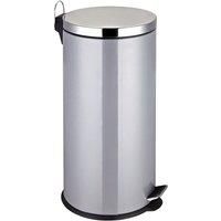 Premier Housewares 30 L Pedal Bin Slim Silver Kitchen Bin Recycle Bins for Kitchen Stainless Steel Recycling Bins Kitchen Bins 65 x 30 x 36 cm