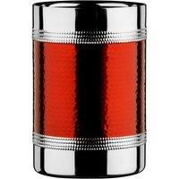 Premier Housewares Bottle Cooler with Hammered Red Band - Stainless Steel