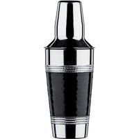 Premier Housewares Cocktail Shaker with Hammered Black Band - Stainless Steel