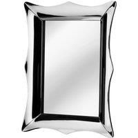 Orsina Reflective Frame Wall Mirror, Sculpted Full Size Mirror, Decorative Bevelled Mirror For Feature Wall Display in Silver