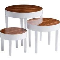 Premier Housewares Pear Wood High Gloss Table - Set of 3, White