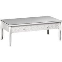 Premier Housewares Chamonix Coffee Table with 2 Drawers, White, 60 x 120 x 45 cm