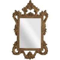 Baroque Style Antique Finish Wall Mirror,1.36m High Mirror With Floral & Scrolled Frame,Statement Mirror