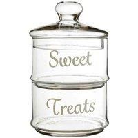 Premier Housewares Stackable Storage Jars Clear 2-Piece Glass Jars Coffee Jar Glass Jars with Lids Storage Jar Glass Jar with Lid 29 cm x 17 cm x 17 cm