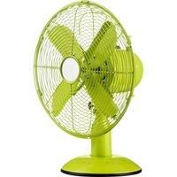 Premier Housewares Oscillating Desk Fan with 3 Speeds, Lime Green